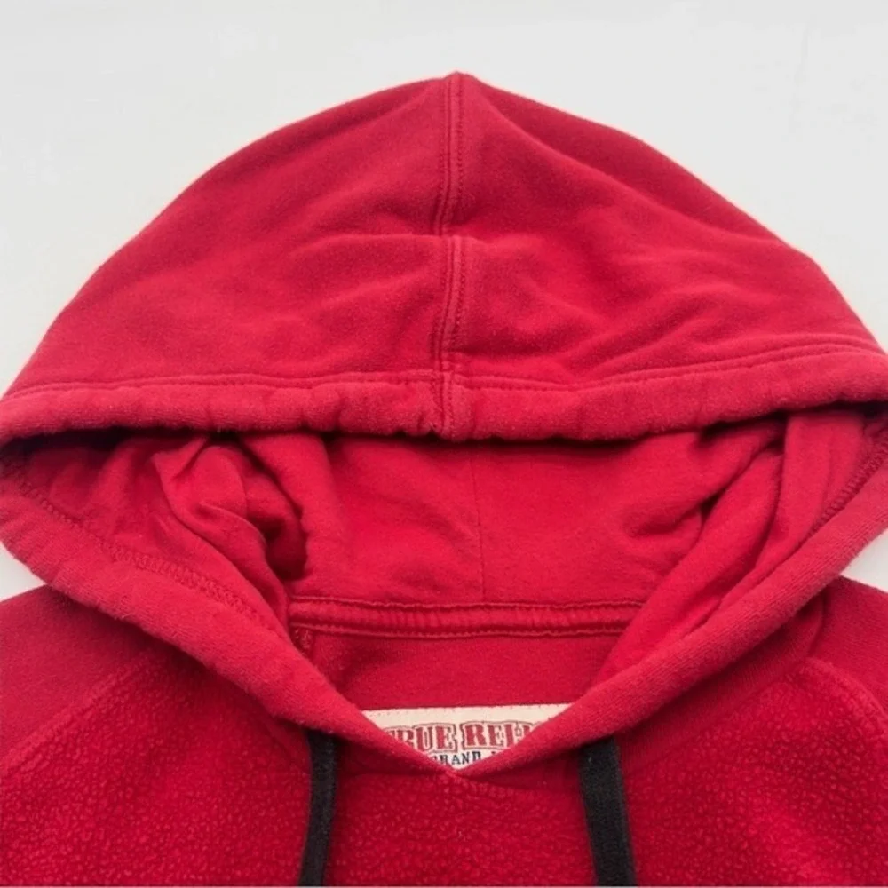 True Religion Buddha Graphic Red‎ Fleece Hoodie Mens Size Small